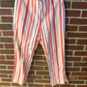 Willi Smith Red and White Striped Cropped Pants